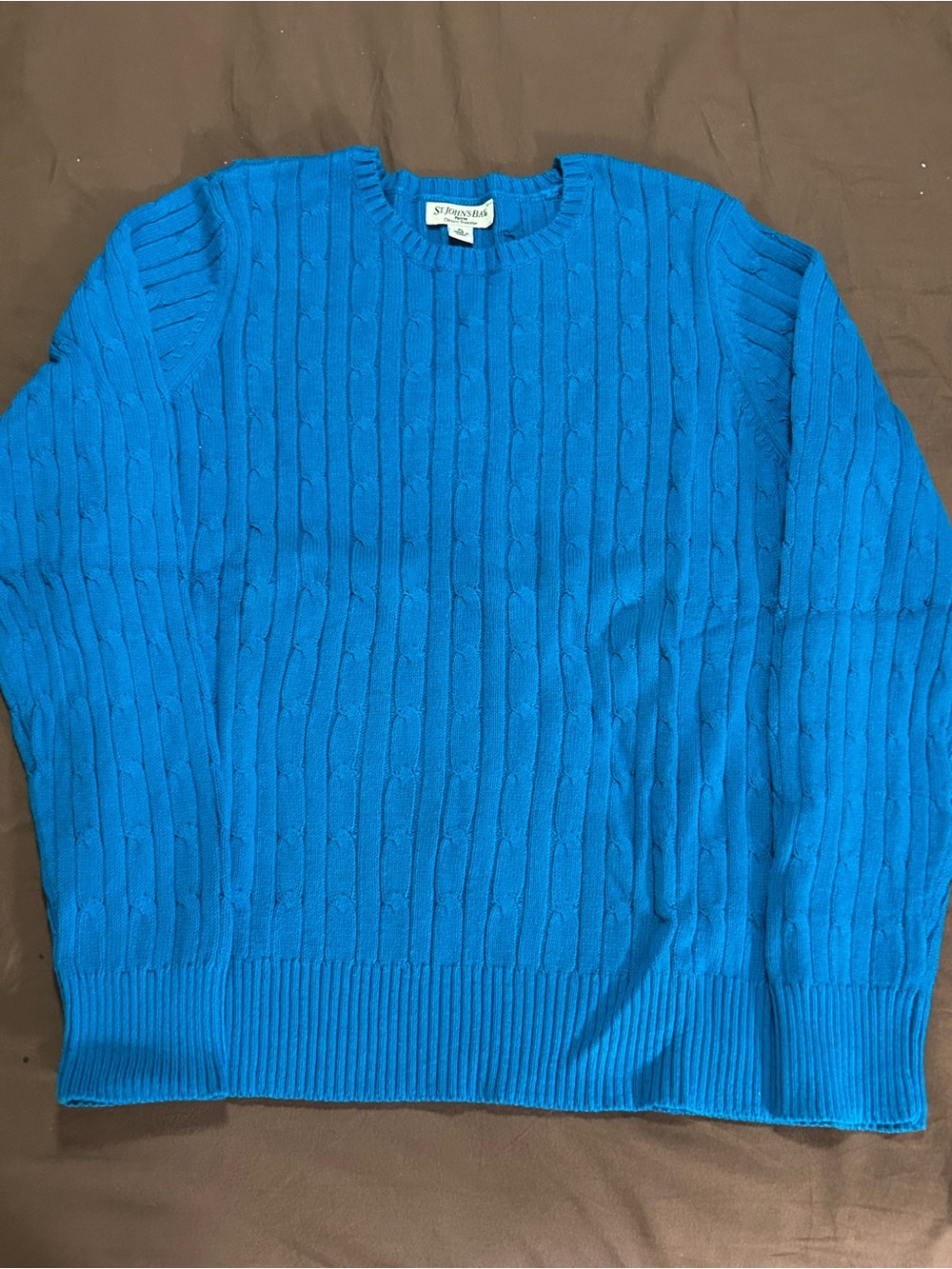 St. John's Bay Women’s Cable Knit Crewneck Sweater - Blue
